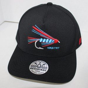 Hooey "Habitat" Black Hat with Fishing Lure Logo in Red, Blue & Grey / Snapback